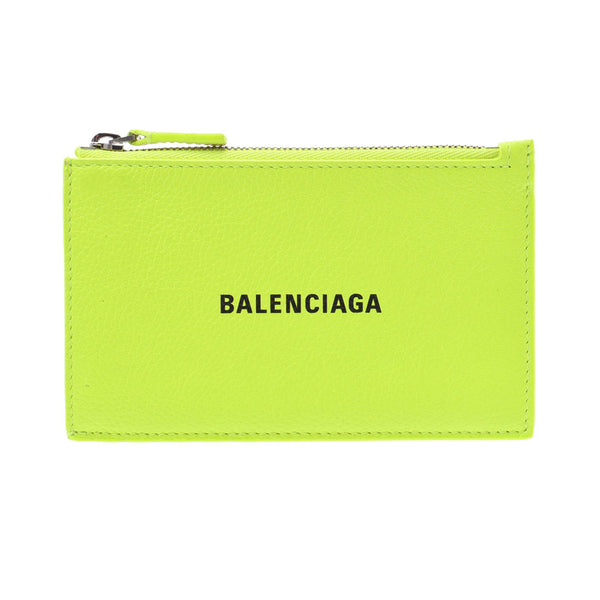 Balenciaga valenciaga标志情况卡持有人荧光黄色527545男女校友硬币套新二手Ginzo