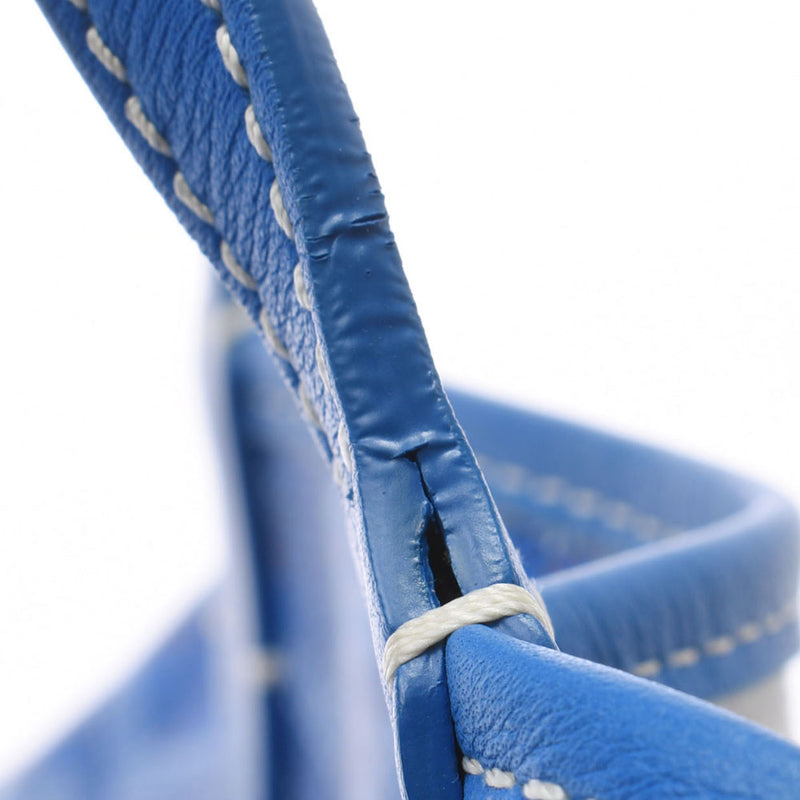 Goyard Goyal Saint Lui PM Blue Unisex PVC / Leather Tote Bag A-Rank Used Silgrin