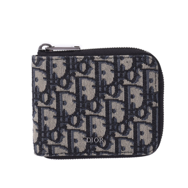 Christian Dior Christian Dior Trotter Round Fastener Navy Unisex Canvas Bi -Fold Wallet A Rank Used Ginzo