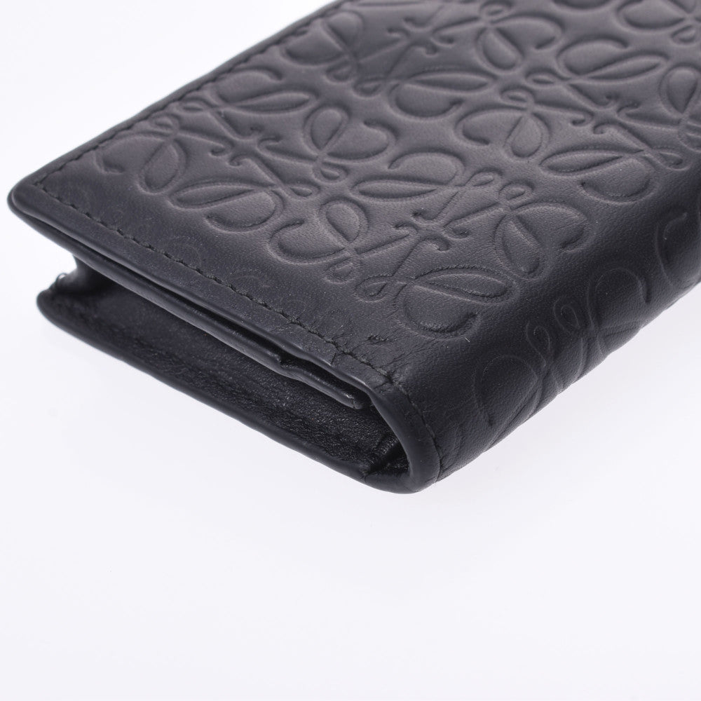 ロエベアナグラム 黒 ユニセックス カーフ カードケース 101848