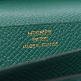 Hermes Hermes Behuan Souffle Verbe Bengal (Green) Gold Bracket A Engraved (around 2017) Women's Voepson Long Wallet B Rank Used Silgrin