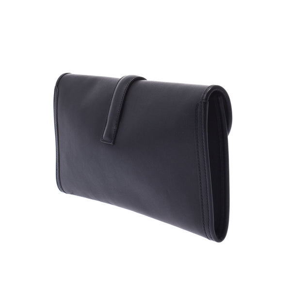 Hermes Hermes Geohran Black C Engraved (around 2018) Unisex Vase Fift Clutch Bag AB Rank Used Silgrin