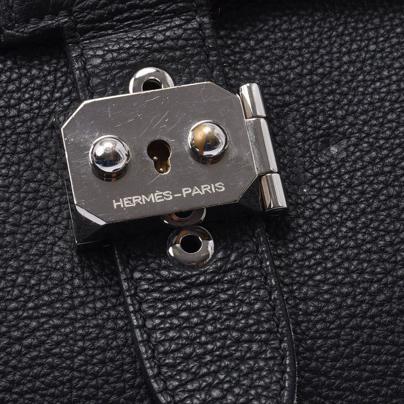 Hermes Hermes Sak Ade Peche 38 Brief Case Black Palladium Fittings □ R Engraved (around 2014) Men's Togo Business Bag B Rank Used Silgrin