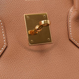 Hermes Hermes Burkin 35 Natural Gold Bracket □ E-engraving (around 2001) Unisex Kushbel Handbag AB Rank Used Sinkjo
