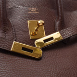 Hermes Hermes Burkin 35 Chocolate (Dark Brown) Gold Brown □ F Steel (around 2002) Unisex Aldenne Handbags AB Rank Used Sinkjo