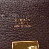 Hermes Hermes Burkin 35 Chocolate (Dark Brown) Gold Brown □ F Steel (around 2002) Unisex Aldenne Handbags AB Rank Used Sinkjo
