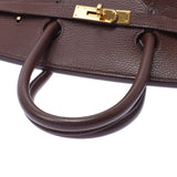 Hermes Hermes Burkin 35 Chocolate (Dark Brown) Gold Brown □ F Steel (around 2002) Unisex Aldenne Handbags AB Rank Used Sinkjo