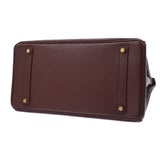 Hermes Hermes Burkin 35 Chocolate (Dark Brown) Gold Brown □ F Steel (around 2002) Unisex Aldenne Handbags AB Rank Used Sinkjo
