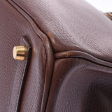 Hermes Hermes Burkin 35 Chocolate (Dark Brown) Gold Brown □ F Steel (around 2002) Unisex Aldenne Handbags AB Rank Used Sinkjo