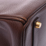 Hermes Hermes Burkin 35 Chocolate (Dark Brown) Gold Brown □ F Steel (around 2002) Unisex Aldenne Handbags AB Rank Used Sinkjo