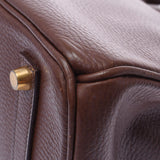 Hermes Hermes Burkin 35 Chocolate (Dark Brown) Gold Brown □ F Steel (around 2002) Unisex Aldenne Handbags AB Rank Used Sinkjo