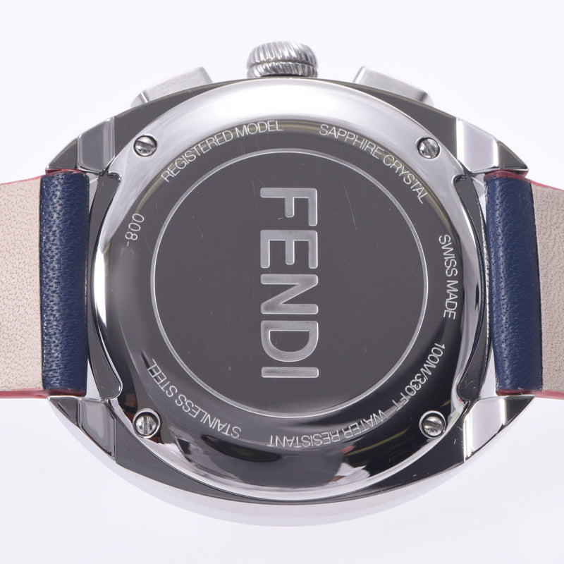 FENDI Fendi Mource Mania Men's SS/Leather Watch Quartz White Dial A Rank used Ginzo