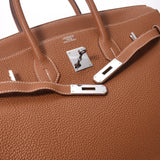 Hermes Hermes Burkin 35 Gold Gold Bracket □ K-engraved (around 2007) Unisex Togo Handbags AB Rank Used Sinkjo