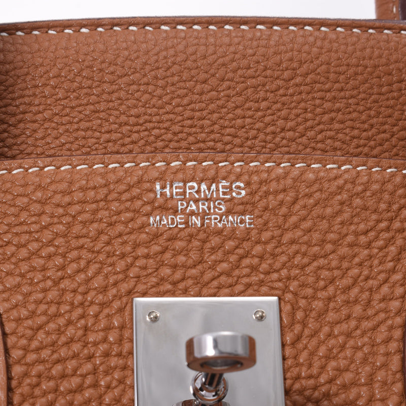 Hermes Hermes Burkin 35 Gold Gold Bracket □ K-engraved (around 2007) Unisex Togo Handbags AB Rank Used Sinkjo