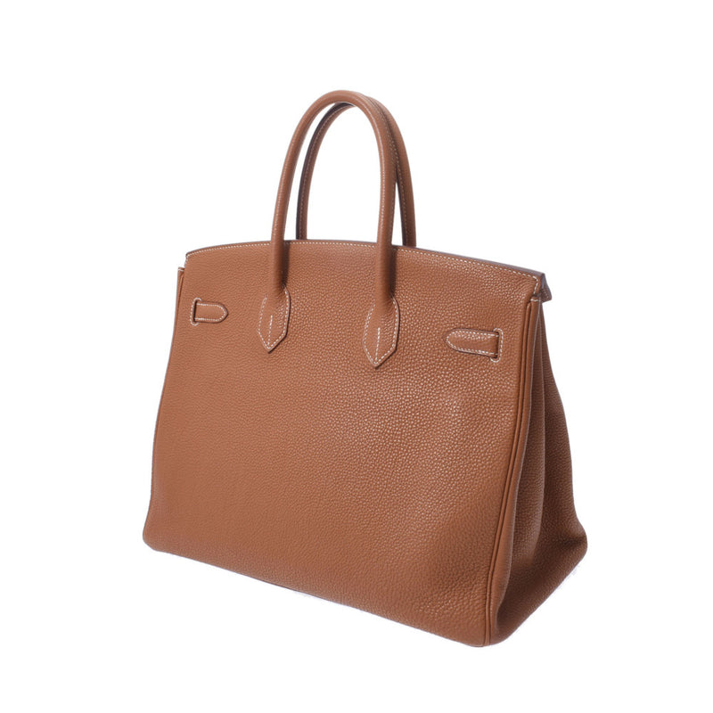 Hermes Hermes Burkin 35 Gold Gold Bracket □ K-engraved (around 2007) Unisex Togo Handbags AB Rank Used Sinkjo