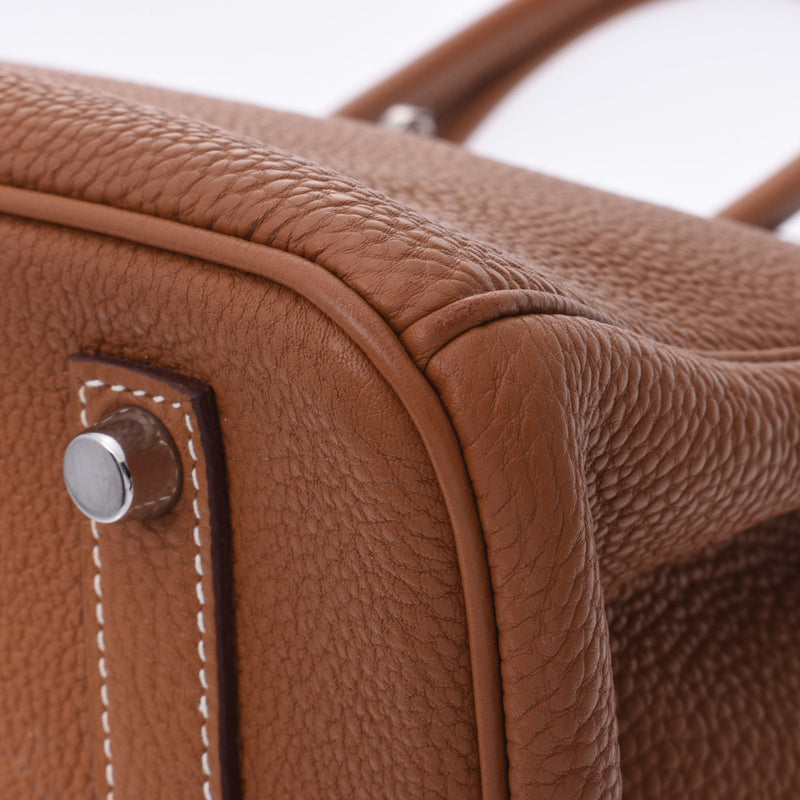 Hermes Hermes Burkin 35 Gold Gold Bracket □ K-engraved (around 2007) Unisex Togo Handbags AB Rank Used Sinkjo