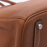 Hermes Hermes Burkin 35 Gold Gold Bracket □ K-engraved (around 2007) Unisex Togo Handbags AB Rank Used Sinkjo