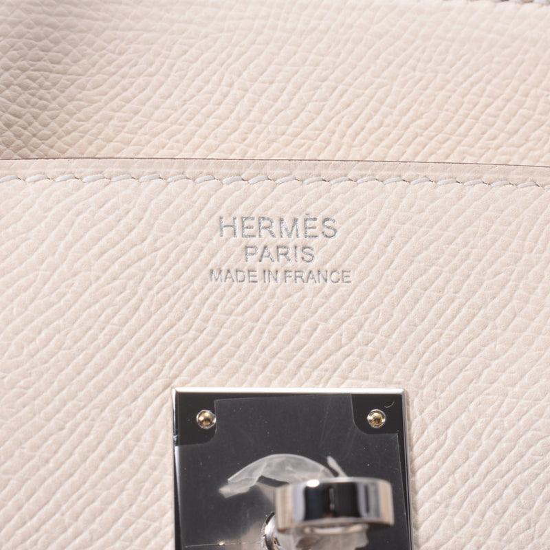 Hermes爱马仕Burkin 30·纳塔（象牙系统）银色支架Z ^刻（约2021）女士Voepson手提包未使用Silgrin