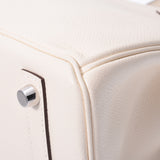 Hermes Hermes Burkin 30 Nata (Ivory System) Silver Bracket Z Engraved (around 2021) Ladies Voepson Handbag Unused Silgrin