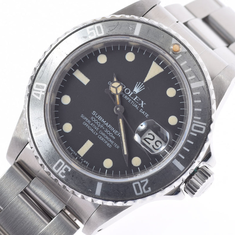 ROLEX Rolex Submariner Borderless 16800 Men's SS Watch Automatic Black Dial AB Rank Used Ginzo