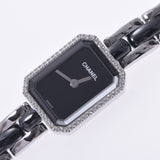 CHANEL Premiere Bezel Diamond H2163 Ladies SS/Black Ceramic Watch Quartz Black Dial A Rank Used Ginzo