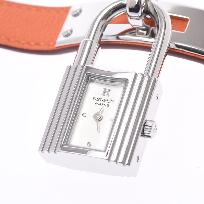 HERMES エルメス ケリーウォッチ ロングブレス KE1.210 レディース SS/革 腕時計 クオーツ シルバー文字盤 Aランク 中古 銀蔵