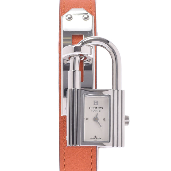 HERMES エルメス ケリーウォッチ ロングブレス KE1.210 レディース SS/革 腕時計 クオーツ シルバー文字盤 Aランク 中古 銀蔵