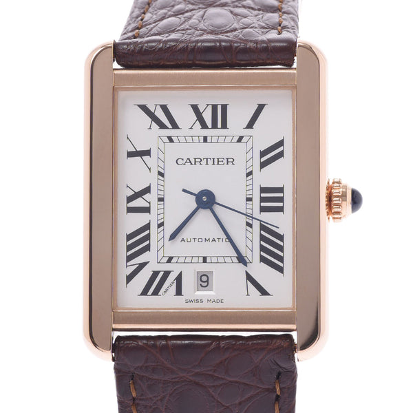 Cartier Cartier Tank Solo XL W5200026 Men's PG/SS/Leather Watch Automatic White Dial A Rank used Ginzo