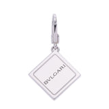 BVLGARI Bulgari Sijames Ginza 6 -chome Japan Limited Square Logo Unisex K18WG Charm A Rank used Ginzo