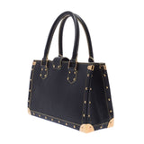 Louis Vuitton Louis Vuitton Suharifab Vulo Black Gold Bracket M91812 Ladies Leather Handbags AB Rank Used Silgrin