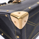 Louis Vuitton Louis Vuitton Suharifab Vulo Black Gold Bracket M91812 Ladies Leather Handbags AB Rank Used Silgrin