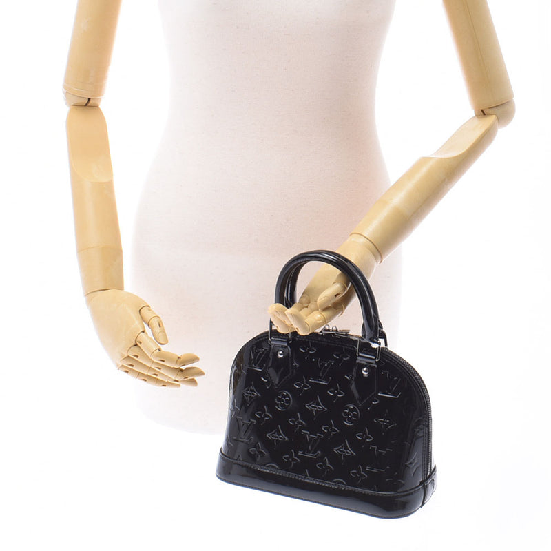 LOUIS VUITTON Vernis Alma BB Hand Shoulder Bag Leather Noir M90063