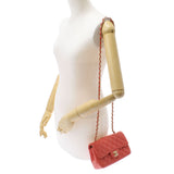 CHANEL シャネル ミニマトラッセ チェーンショルダーバッグ コーラルピンク ゴールド金具 A69900 レディース ラムスキン ショルダーバッグ Bランク 中古 銀蔵