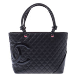 Chanel Chanel Cambon Line Large Tote Black × Black Women's Leather Tote Bag A rank used Silgrin