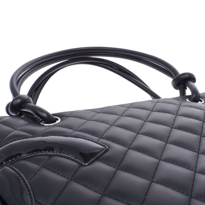 Chanel Chanel Cambon Line Large Tote Black × Black Women's Leather Tote Bag A rank used Silgrin