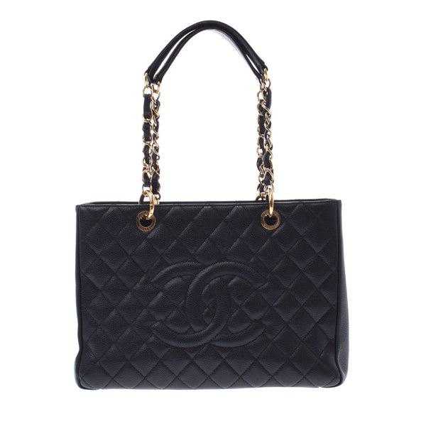 Chanel Chanel Matrasse GST Chain Tote Black GP Billet Women's Caviar Skin Tote Bag A-Rank Used Sinkjo