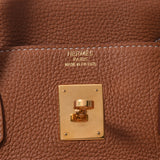 HERMES エルメス バーキン 40 ゴールド ゴールド金具 □O刻印(2011年頃)  ユニセックス トゴ ハンドバッグ Bランク 中古 銀蔵