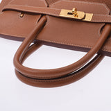 HERMES エルメス バーキン 40 ゴールド ゴールド金具 □O刻印(2011年頃)  ユニセックス トゴ ハンドバッグ Bランク 中古 銀蔵