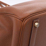 HERMES エルメス バーキン 40 ゴールド ゴールド金具 □O刻印(2011年頃)  ユニセックス トゴ ハンドバッグ Bランク 中古 銀蔵