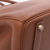 HERMES エルメス バーキン 40 ゴールド ゴールド金具 □O刻印(2011年頃)  ユニセックス トゴ ハンドバッグ Bランク 中古 銀蔵
