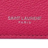 SAINT LAURENT PARIS サンローランパリ 5フラグメント ジップ カードケース  ピンク 458583 ユニセックス レザー コインケース Aランク 中古 銀蔵