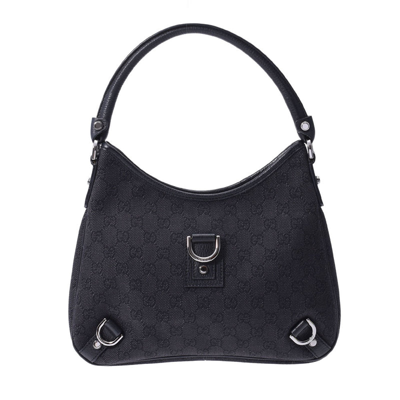 GUCCI オールドグッチGG柄ショルダーバッグ 黒 ハンドバッグ