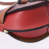 LOEWE Loebe Gate Mini Red/Bordeaux/Tea Ladies Calf Shoulder Bag Unused Ginzo