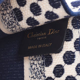 CHRISTIAN DIOR クリスチャンディオール ブックトートバッグ ミニ ドット柄 青/白 レディース キャンバス ハンドバッグ 未使用 銀蔵