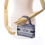 克里斯蒂安·迪奥（Christian dior Christian Dior）书袋迷你点图案蓝色/白色女士帆布手袋未使用的Ginzo