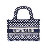 Christian Dior Christian Dior Book Book Bag Mini Dot Pattern Blue/White Ladies Canvas Handbag Unused Ginzo