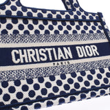 克里斯蒂安·迪奥（Christian dior Christian Dior）书袋迷你点图案蓝色/白色女士帆布手袋未使用的Ginzo