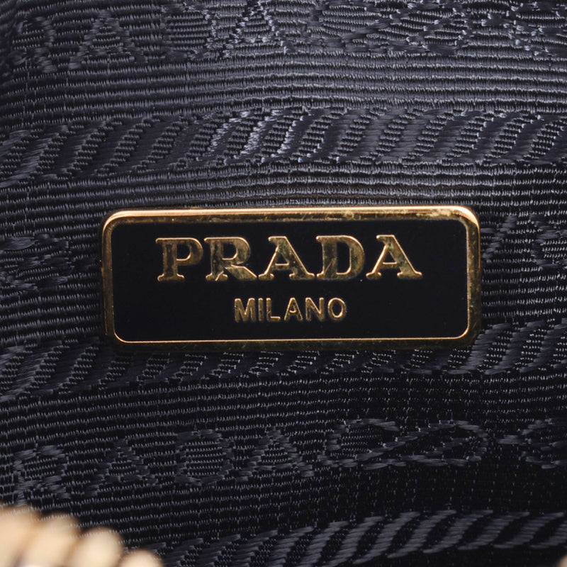 PRADA Prada Mini Shoulder Bag 2way Black Gold Bracket Ladies Safiano Handbag A Rank used Ginzo