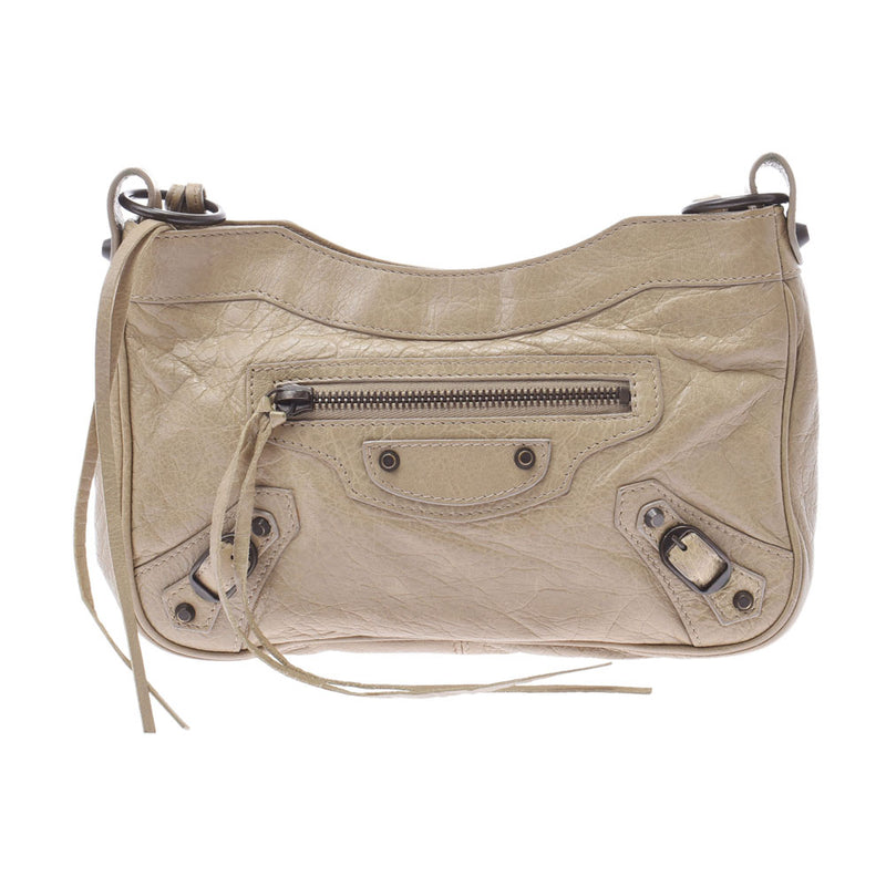 BALENCIAGA Balenciaga The Hip Beige 242803 Ladies Calf Shoulder Bag AB Rank Used Ginzo