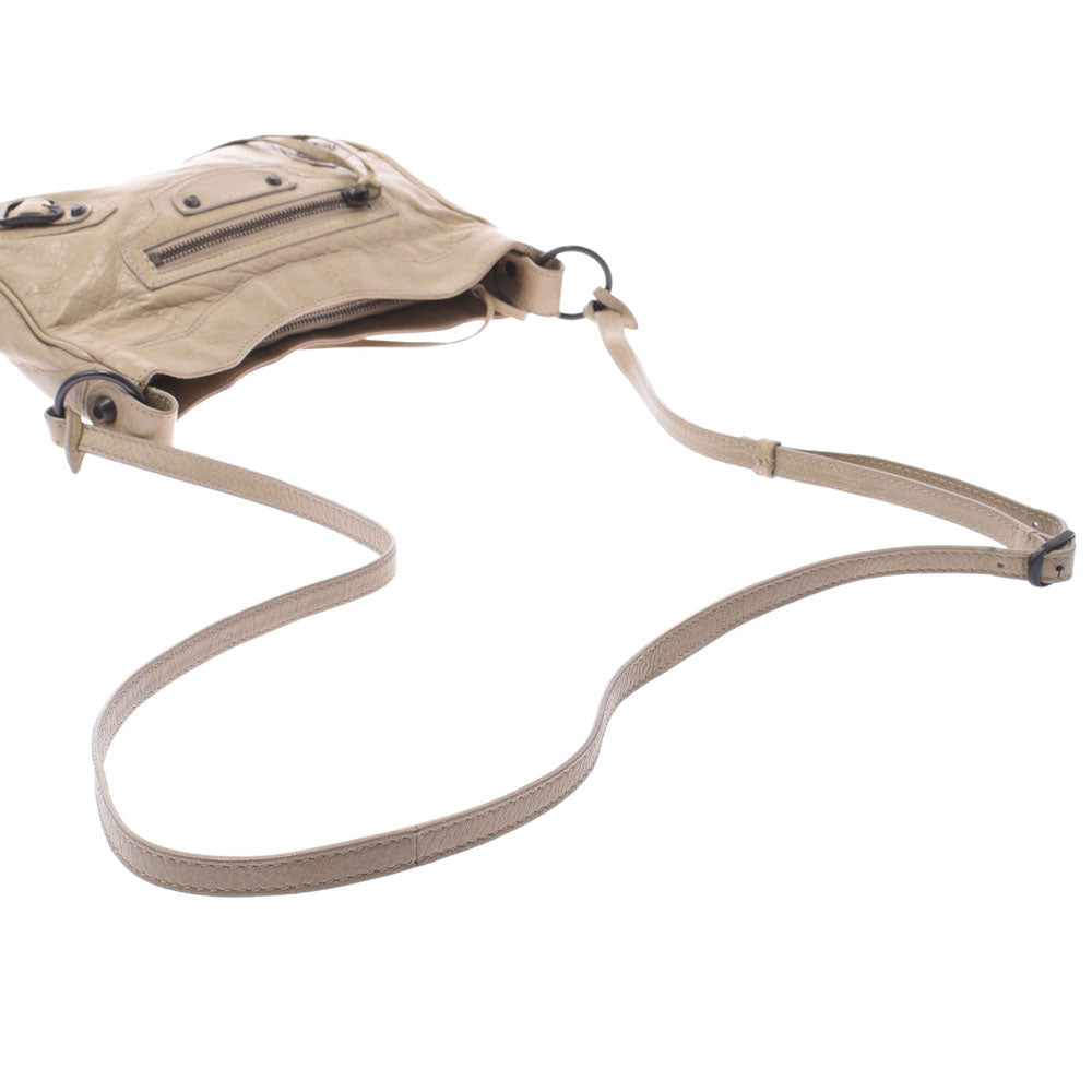 バレンシアガザ ヒップ ベージュ レディース カーフ ショルダーバッグ